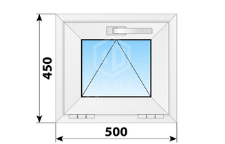 Откидное пластиковое окно 500x450